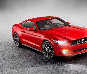 2015, Czerwony, Ford, Mustang