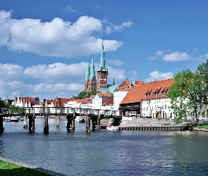 Rzeka, Most, Północna, Londonderry, Irlandia, Panorama