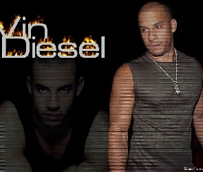 Vin Diesel, łańcuszek, szara koszulka