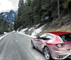 Góry, Ferrari FF, Samochód, Skarpy, Droga