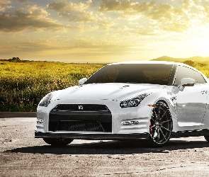 Słońca, Promienie, Nissan, Biały, Łąki, Góry