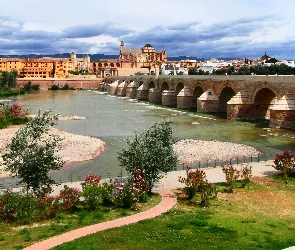 Domy, Hiszpania, Rzeka, Most