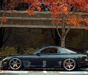 Drzewa, Parking, Mazda, RX-7