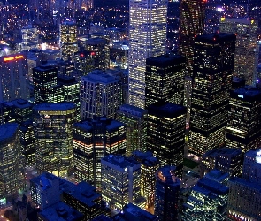 Toronto, Noc, Drapacze Chmur, Miasto, Kanada