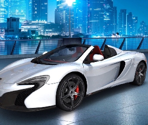 McLaren, 650S, Noc, Panorama, Miasta, Most