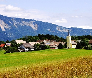 Miasteczko, Austria, Łąka, Góry