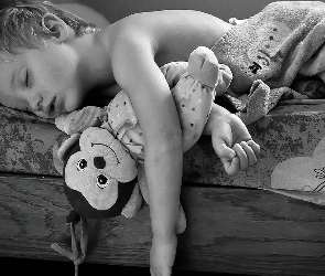 Dziecko, Myszka, Zabawka, Sen, Śpiące