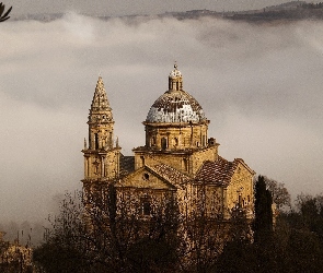 Kościół, Włochy, Mgła