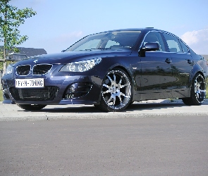 Granatowy, Chodnik, BMW 5, E60, Metalik