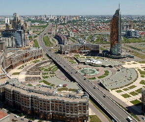 Kazachstan, Panorama, Ulice, Domy, Miasto, Astana