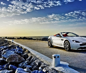 Morze, Kamienie, V8, Aston Martin, Vantage, Droga