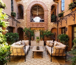 Patio, Relaks, Wypoczynek, Meble, Dom
