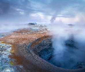Źródło, Islandia, Góry, Geotermalne