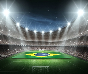Oświetlony, Stadion, 2014, Mistrzostwa, Świata, Brazylia
