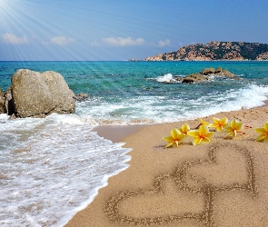 Plaża, Wakacje, Promienie Słońca, Skały, Morze
