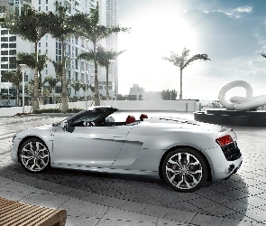 Audi R8, cabriolet, srebrne
