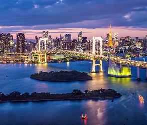 Tokio, Miasto, Rzeka, Most, Japonia