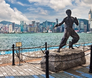 Miasto, Morze, Bruce Lee, Pomnik, Hong Kong