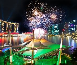 Singapur, Fajerwerki, Marina Bay