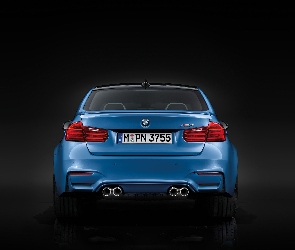 Niebieskie, rury wydechowe, tył, BMW M3