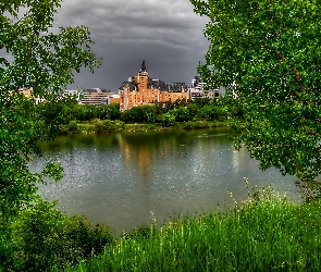 Drzewa, Rzeka, Kanada, Hotel