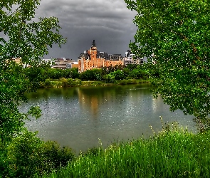 Kanada, Drzewa, Rzeka, Hotel