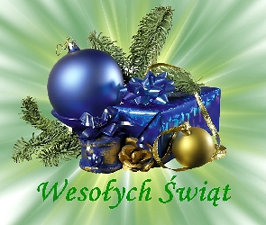 Szyszka, Gałązki, Bombka, Prezent