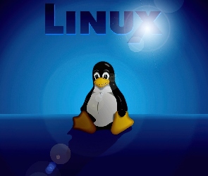 Linux, Tło, Niebieskie, Pingwin
