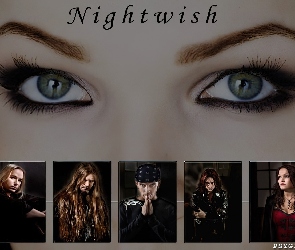 Nightwish, twarze, spojrzenie, zespół , oczy