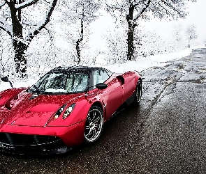 Huayra, Pagani, Czerwony, Samochód