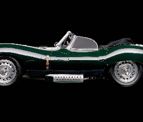 Samochód, Jaguar Xkss 1956, Zabytkowy, Otwarty Dach, Rura Wydechowa, Zielony