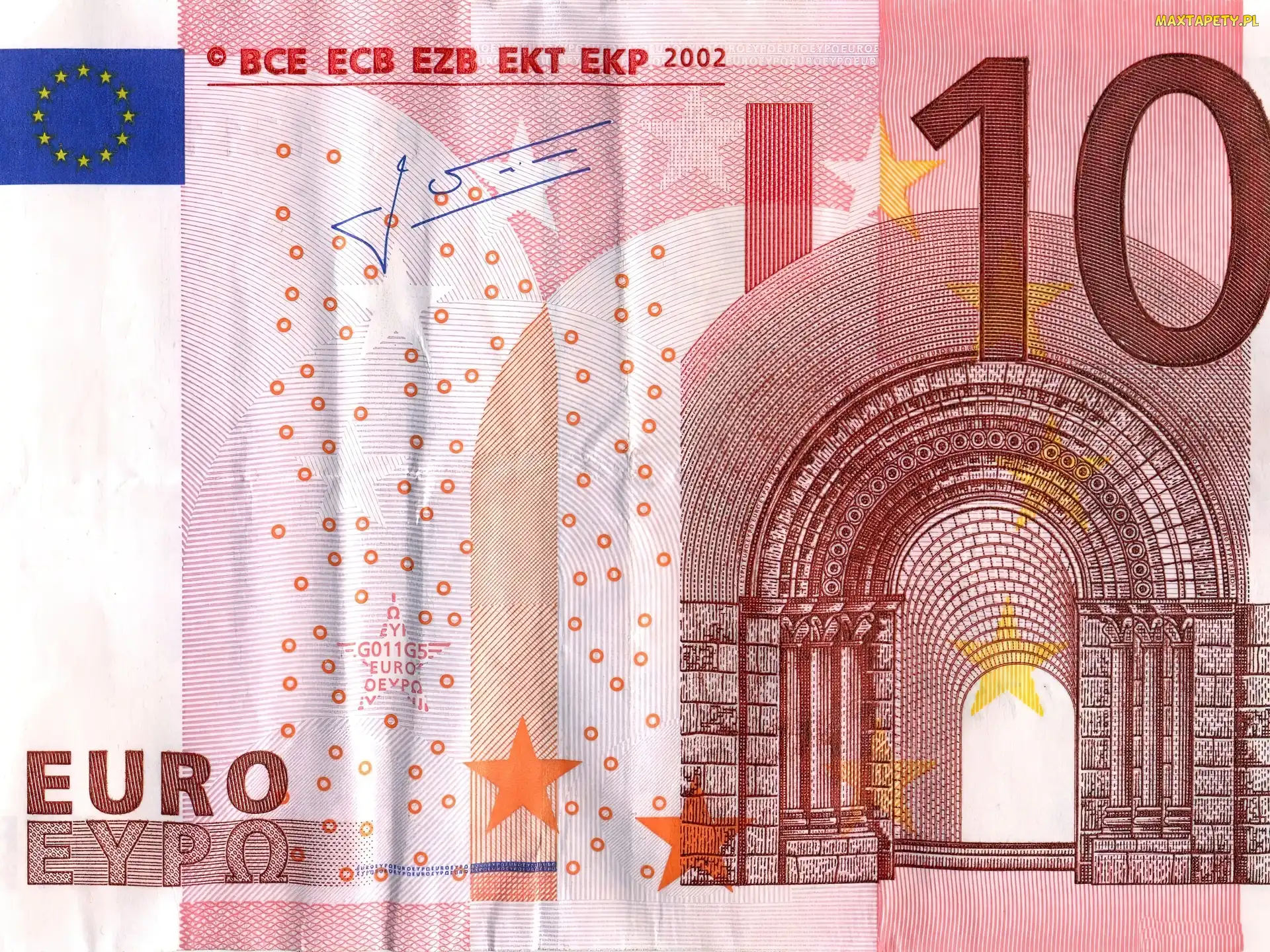 Dziesięć, Euro, Banknot