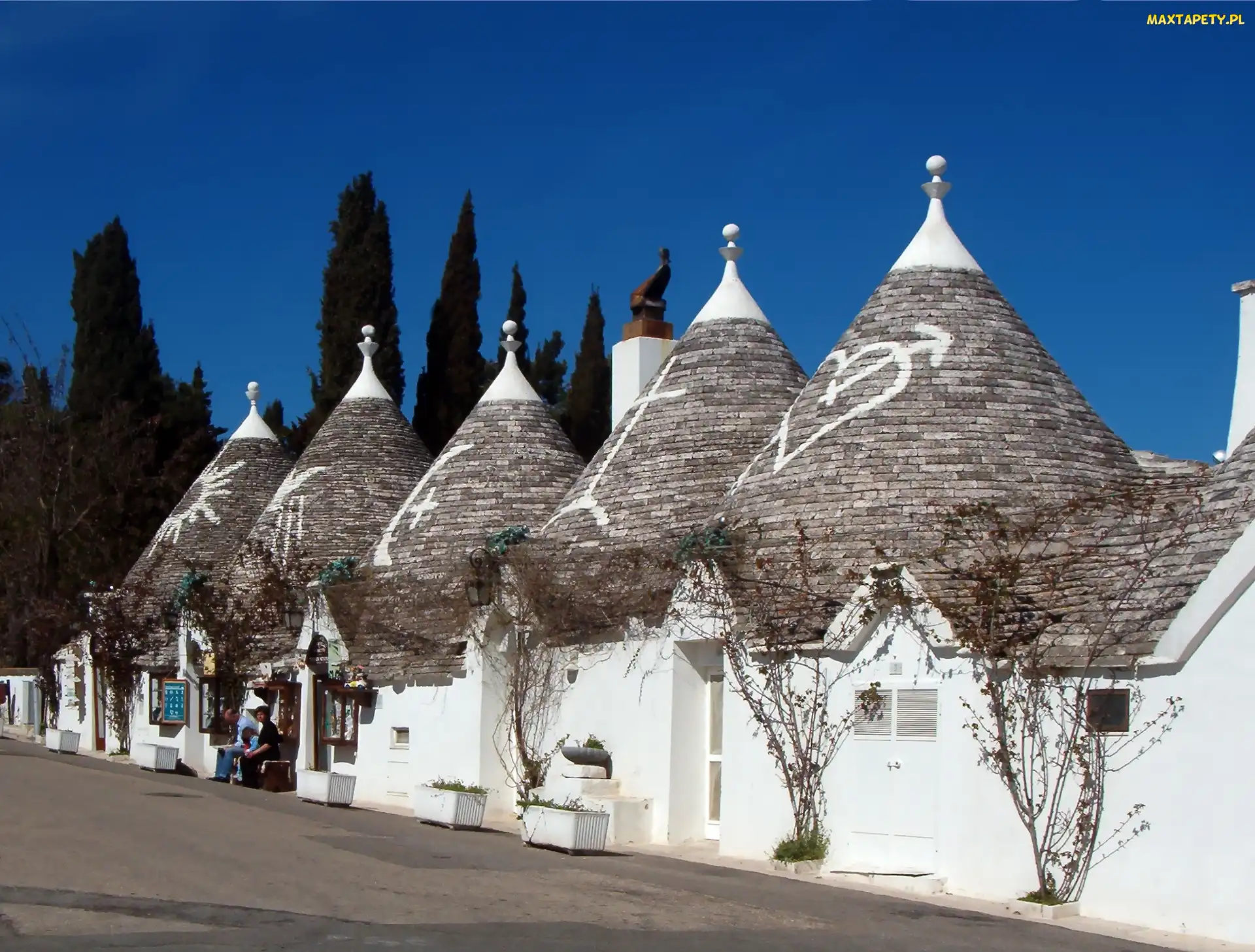 Drzewa, Ulica, Alberobello, Domy