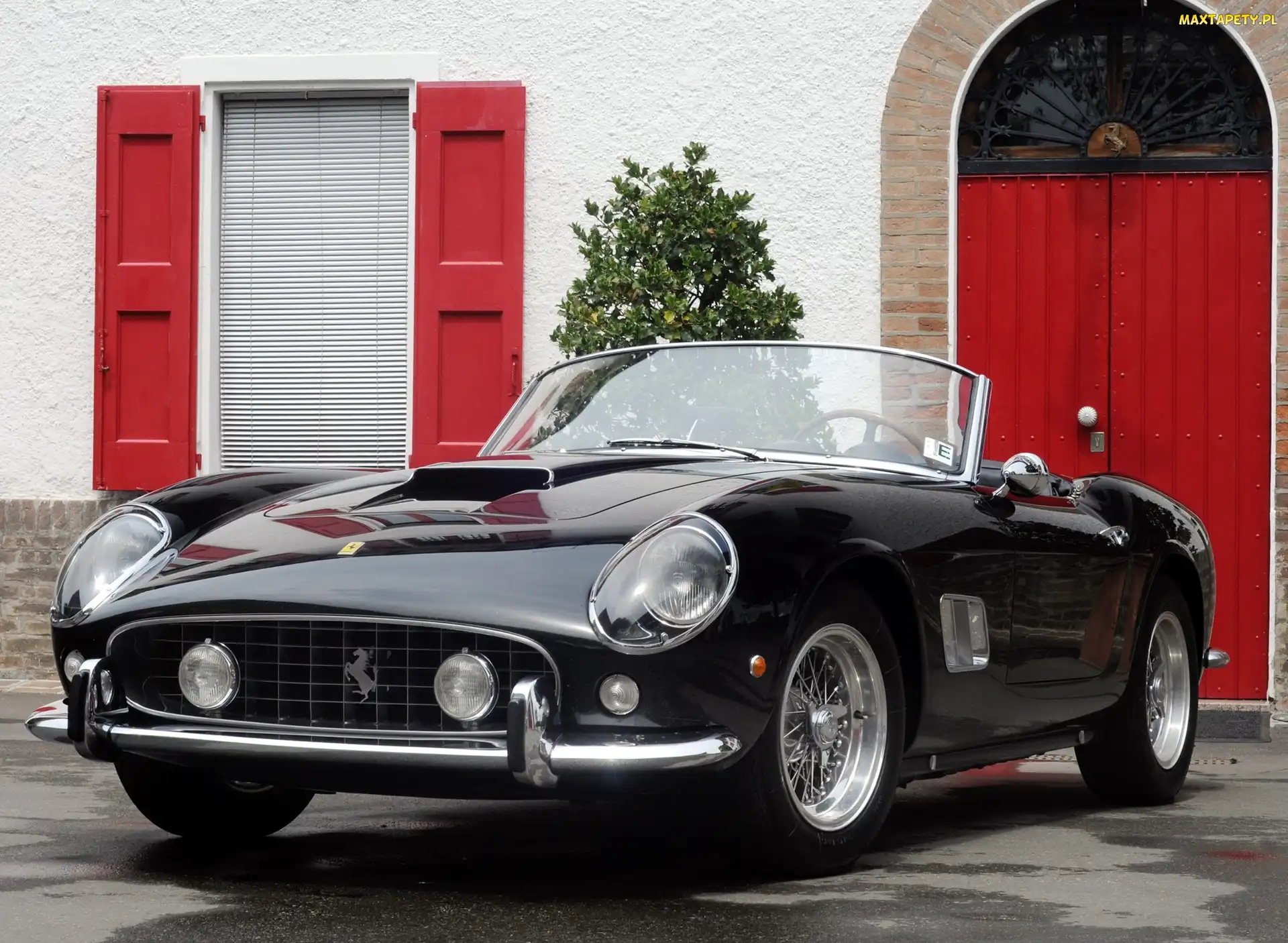 Czarny, Kabriolet, Ferrari 250 Spider