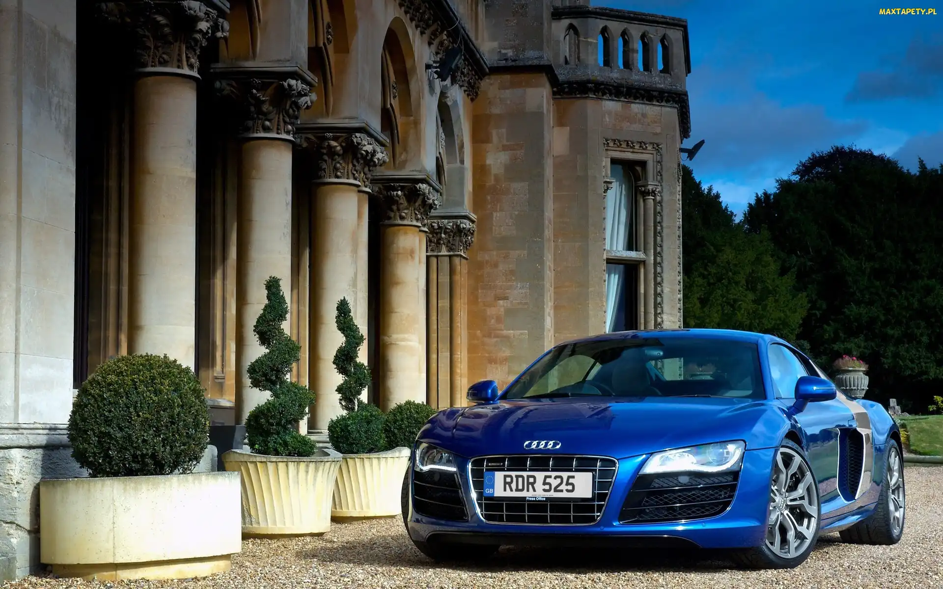 Dom, Niebieski, Samochód, Audi R8 V10