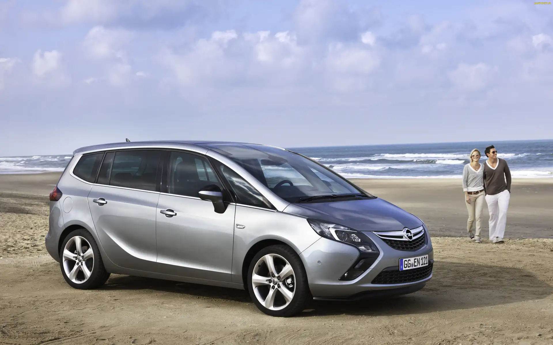 Para, Morze, Opel Zafira III, Plaża