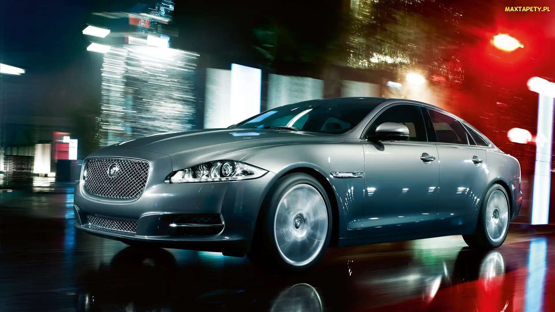 Światła, Miasto, XJ, Jaguar, X351, Srebrny