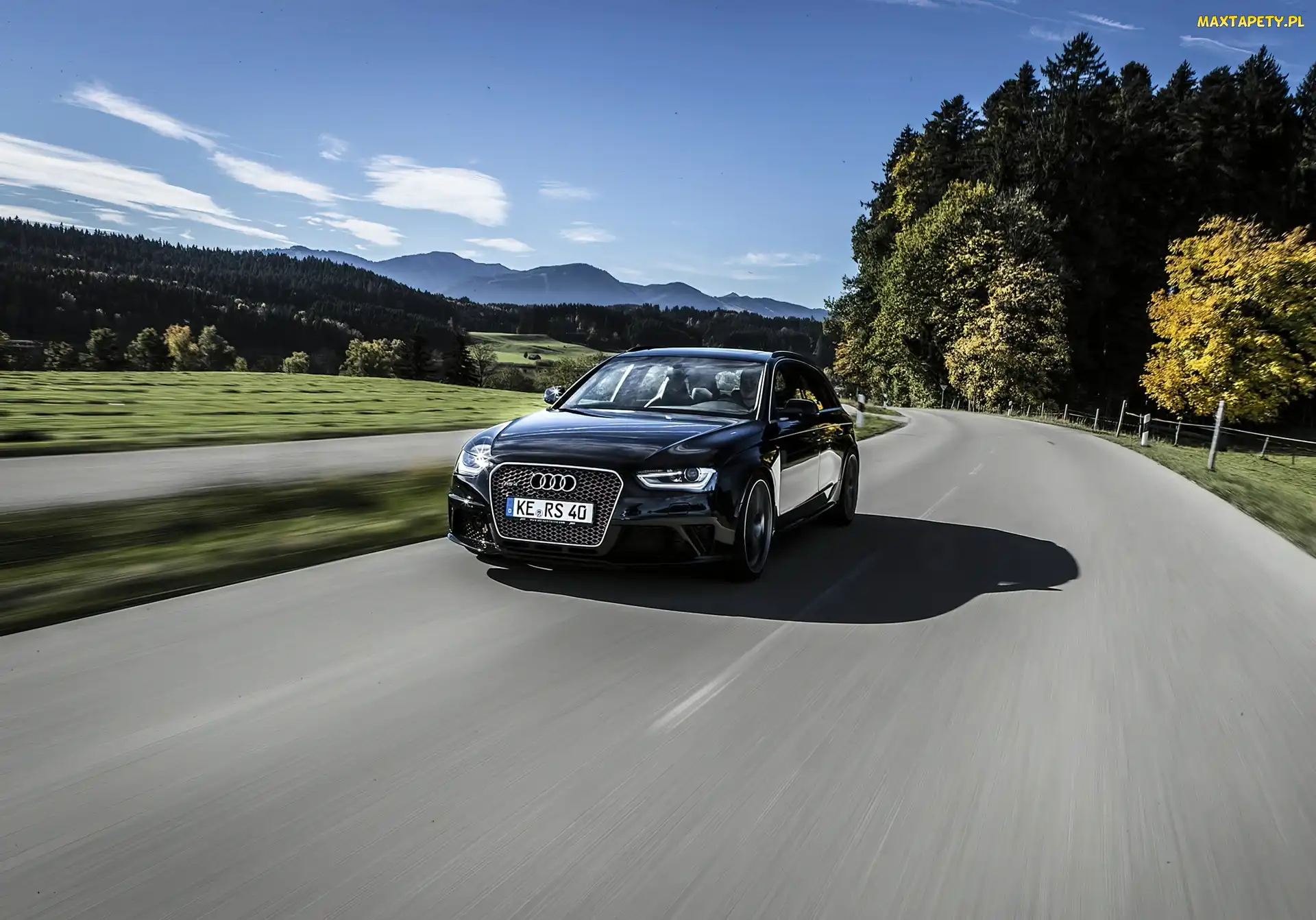 Drzewa, Droga, Audi, RS4
