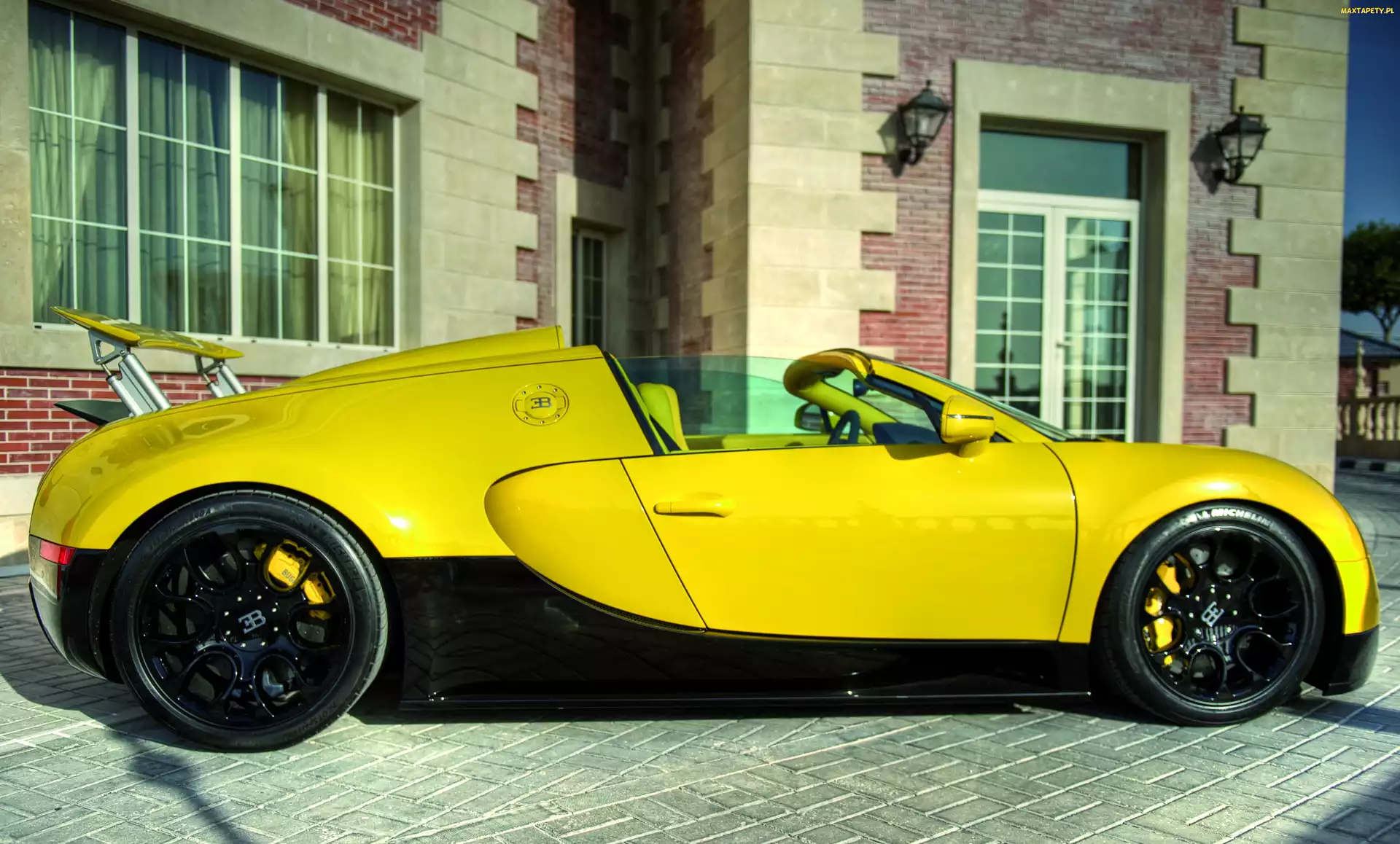 Budynek, Sport, 4, 2012, Grand, 16, Żółty, Bugatti, Veyron