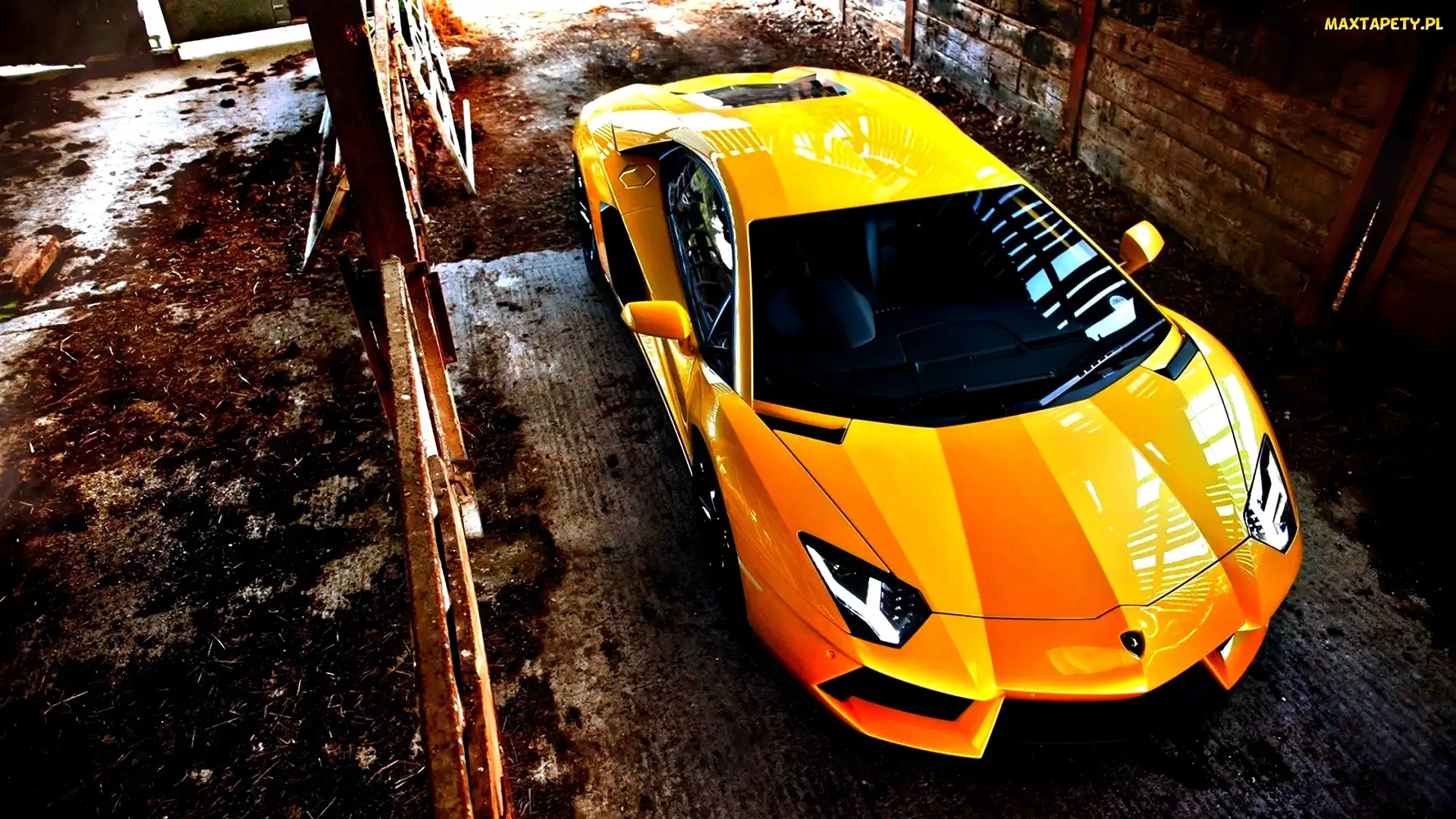 Aventador,
, Samochód, Żółty, Lamborghini