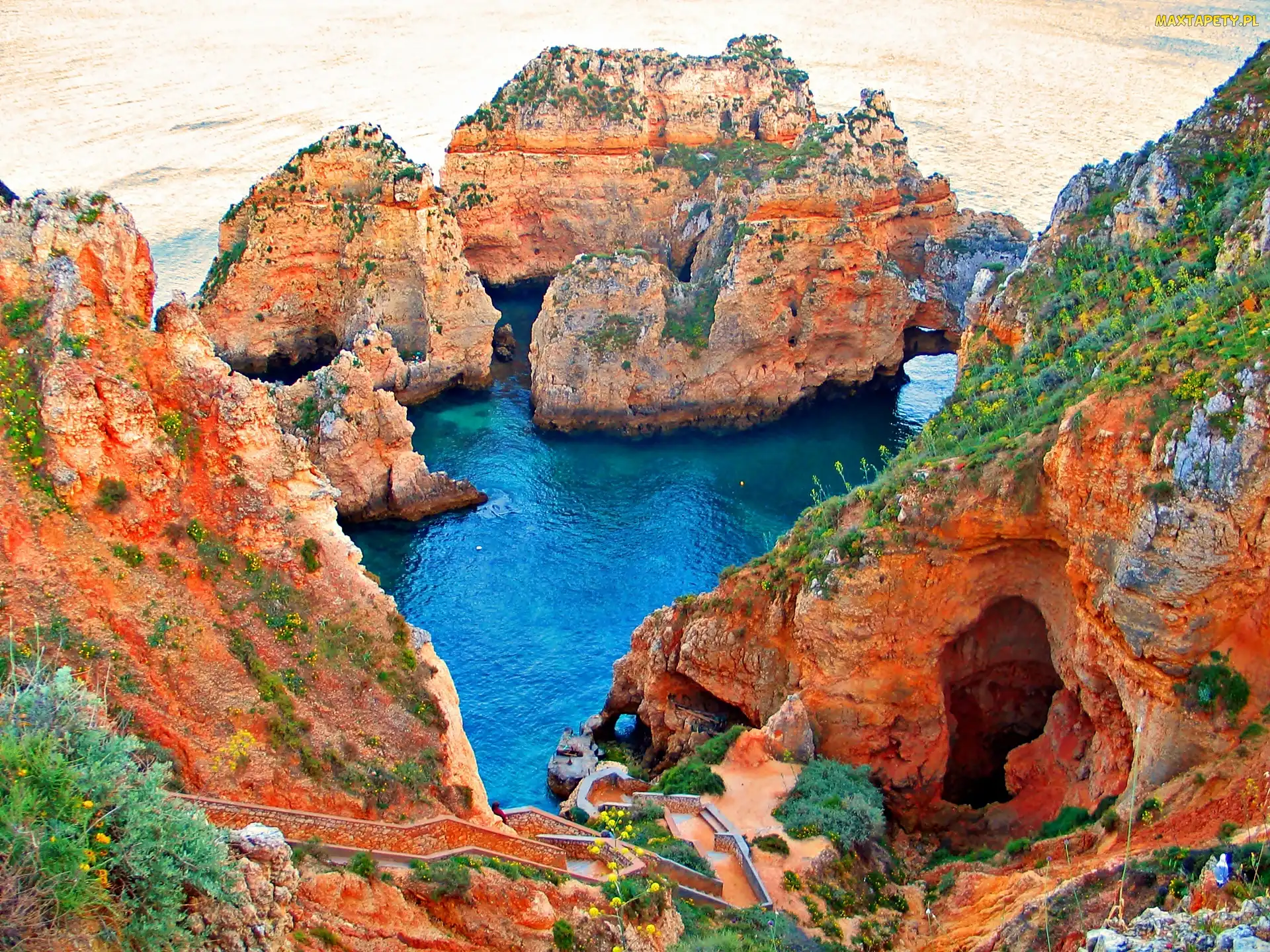 Skały, Morze, Ponta, Da Piedade