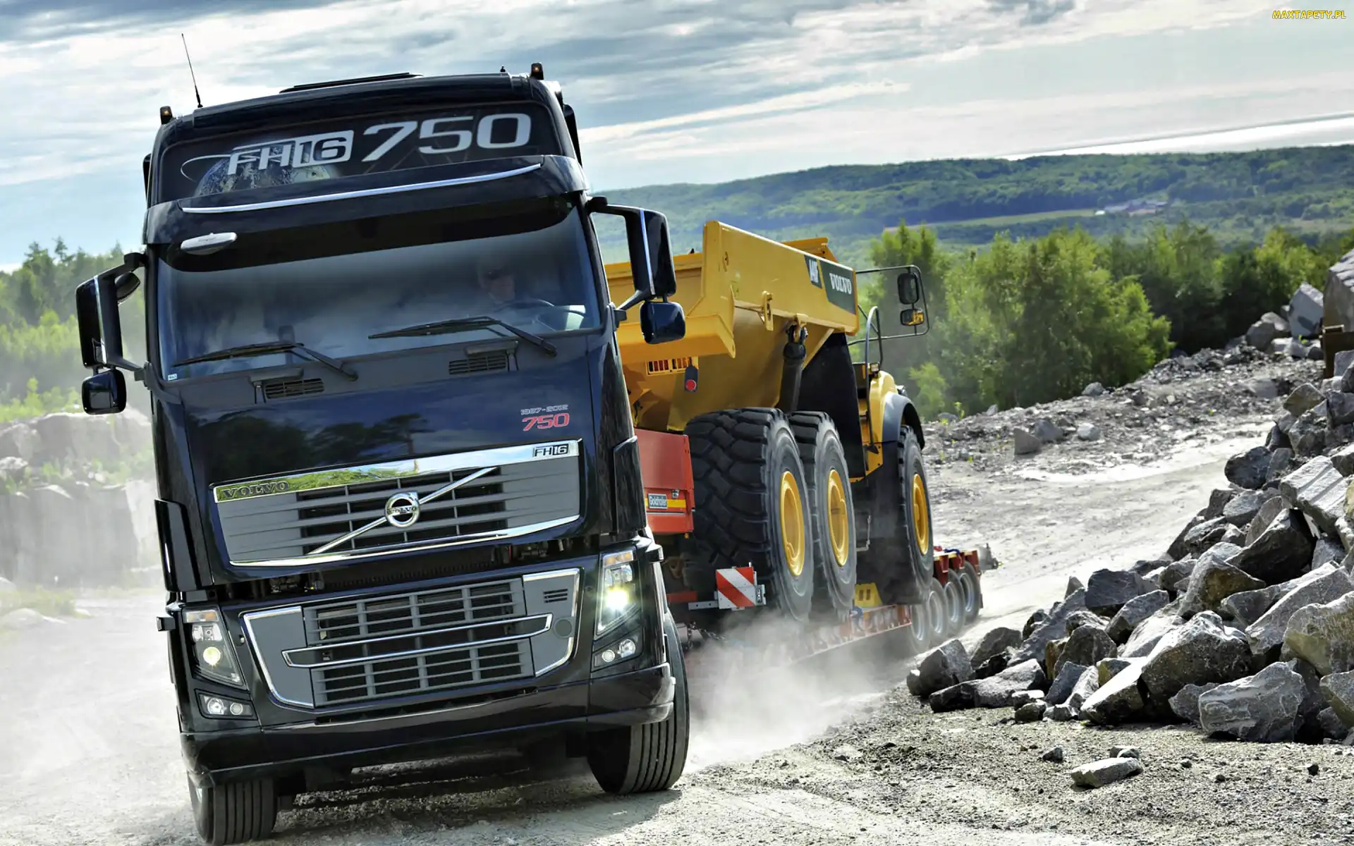 Pył, Kamienie, Ciężarówka, Volvo