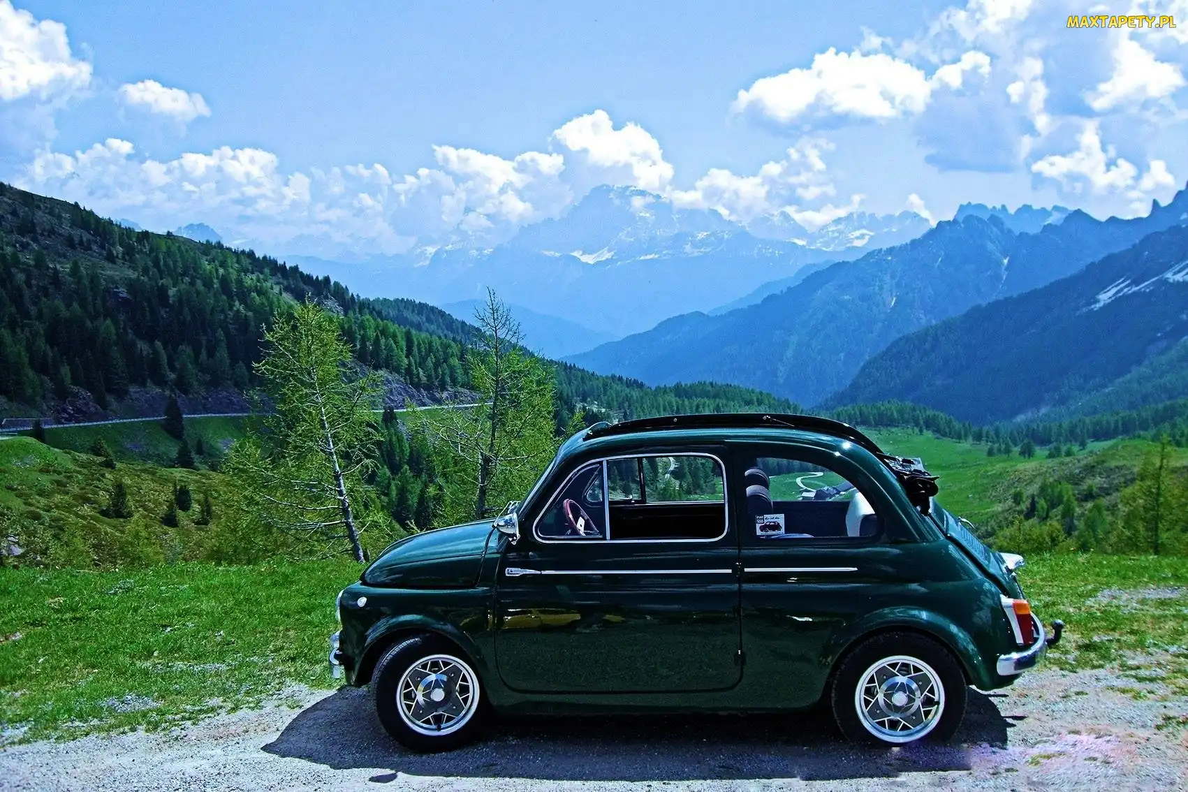 Fiat 500, Niebo, Góry
