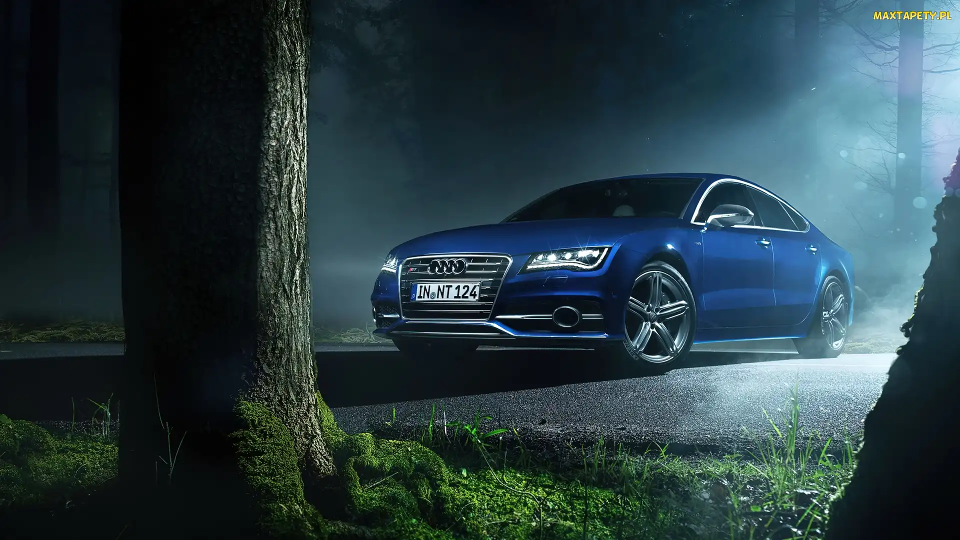 Audi, Poświata, Niebieski, S7