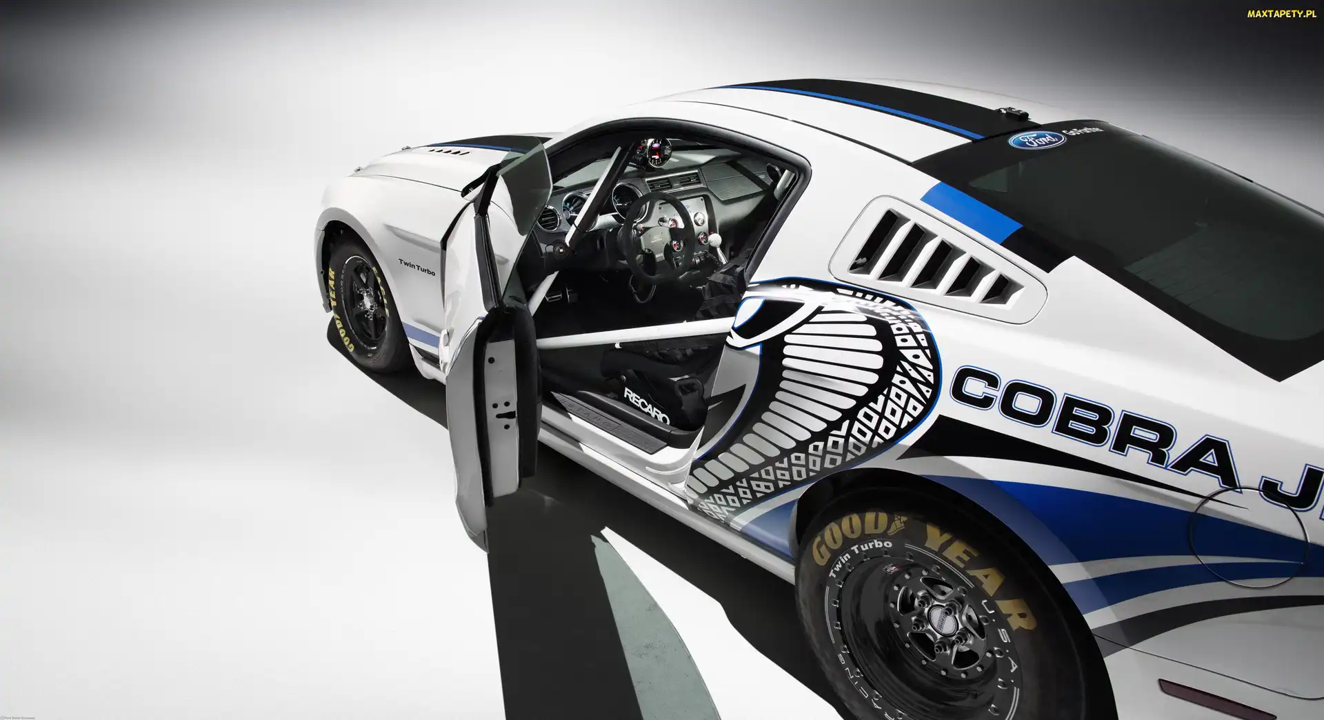 Ford Mustang, drzwi, otwarte, Cobra Jet, biały