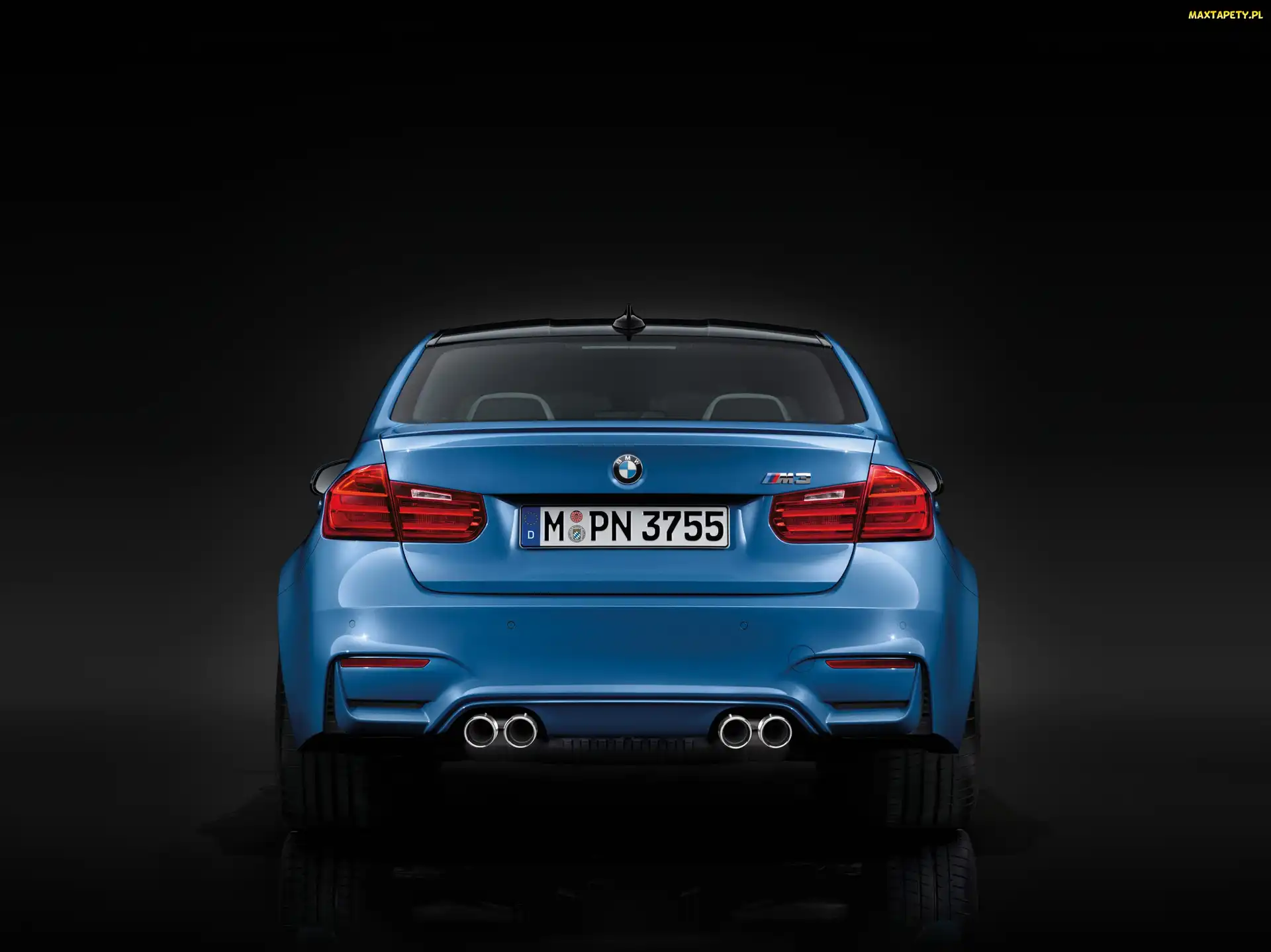 rury wydechowe, tył, Niebieskie, BMW M3