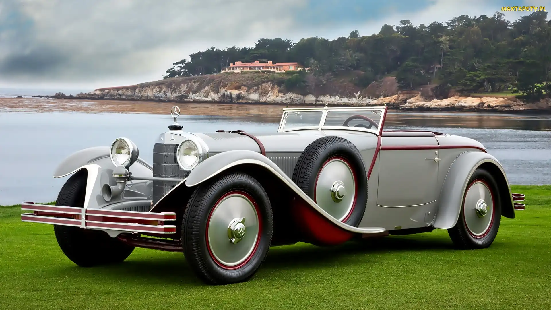 Jezioro, 1928, Zabytkowy, Samochód, Mercedes, Benz