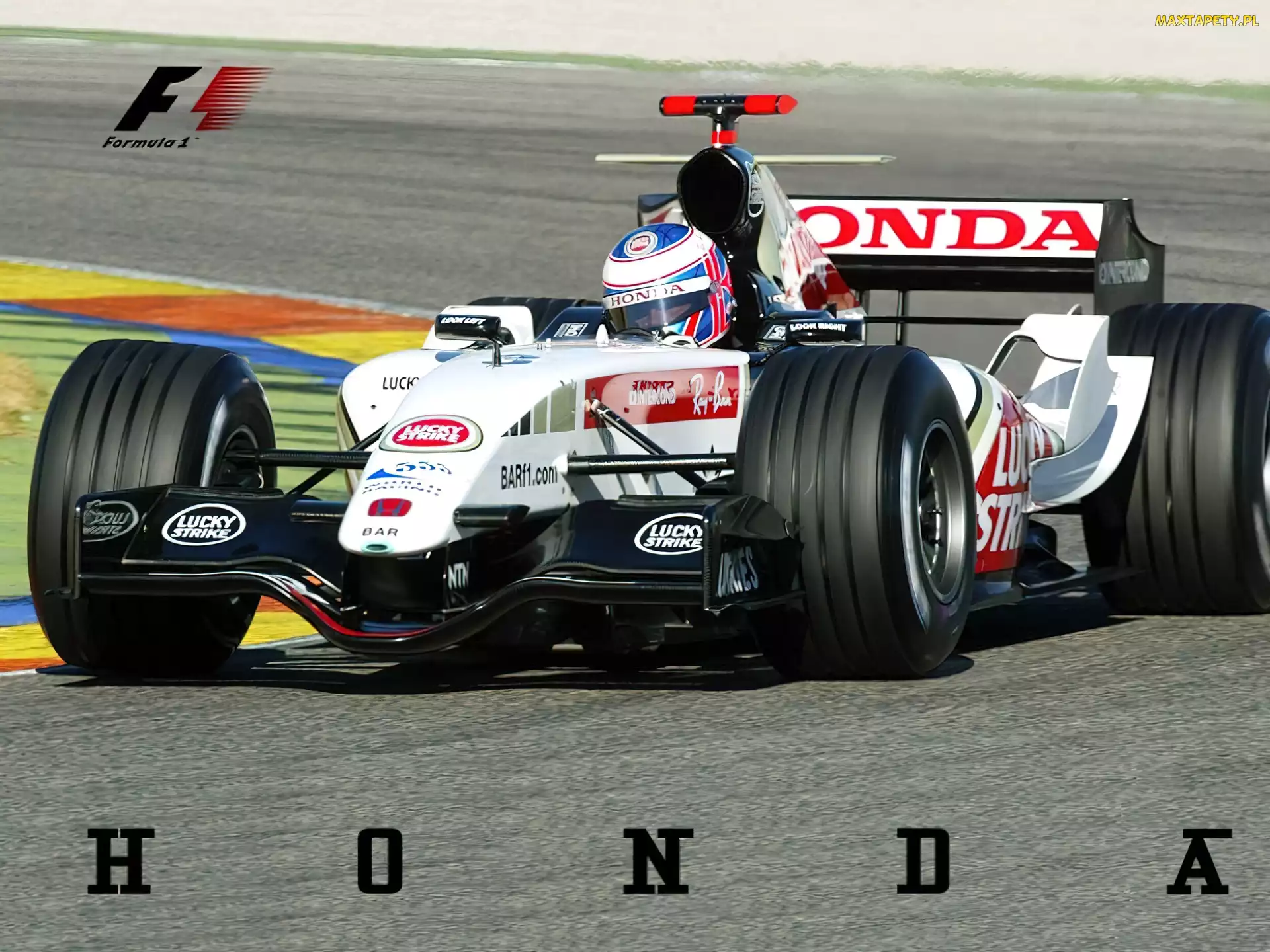 spojler, koła, bolid, honda, kask , Formuła 1, opony
