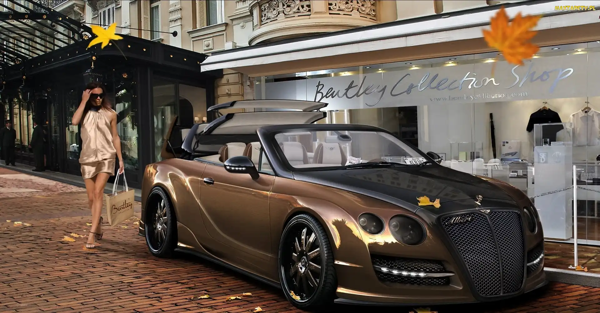 Złoty, Kobieta, Modelka, Moda, Bentley