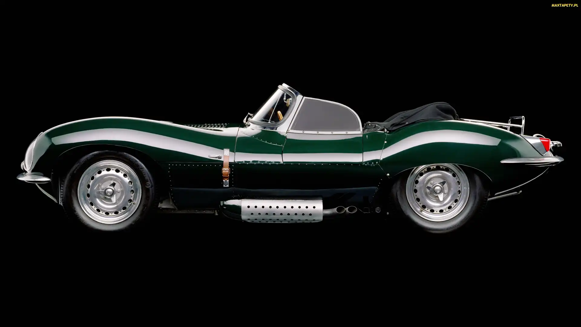 Zabytkowy, Rura Wydechowa, Jaguar Xkss 1956, Samochód, Zielony, Otwarty Dach